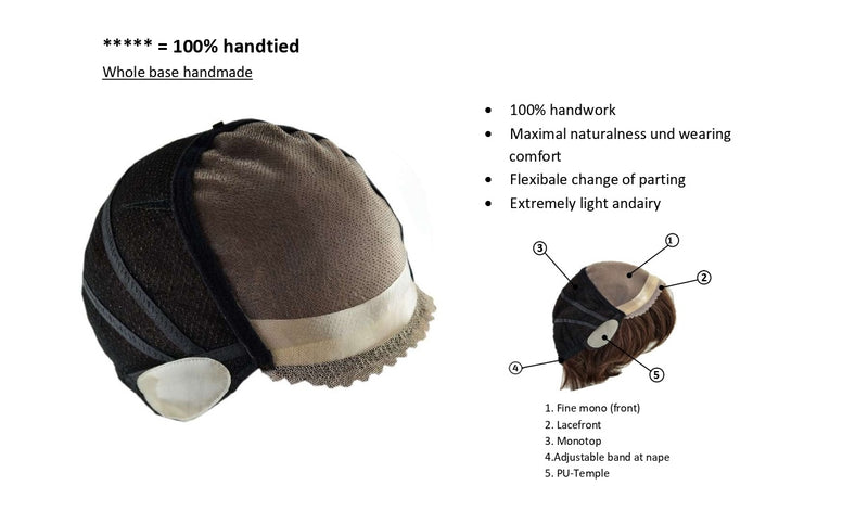 100% handtied cap construction
