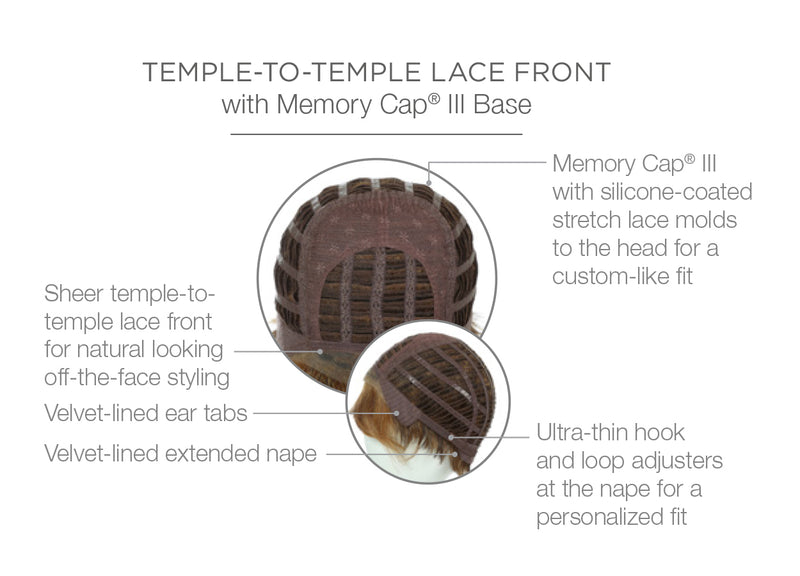 Temple-To-Temple Sheer Lace Front with Memory Cap® III Base