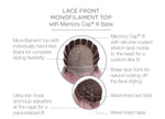 Lace Front Monofilament Top with Memory Cap III Base