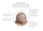 Lace Front Monofilament Top with 100% Hand-Tied Base