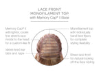 Lace Front, Monofilament Top, Memory Cap® II Base